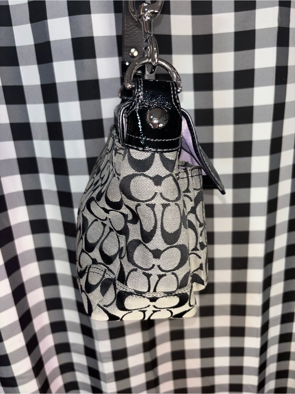 Coach Y2K Bleecker Black and Grey Signature Shoulder Bag 2008 - Picture 5 of 9